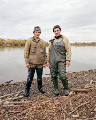 Sturgeon poachers, Kolya Koryakin and Xena Vassif, Kamchatka Peninsula, Far East Russia, October 2004