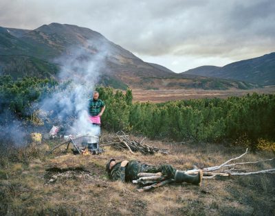 Camping with Sasha and Paval, Kamchatka Peninsula, Far East Russia, October 2004