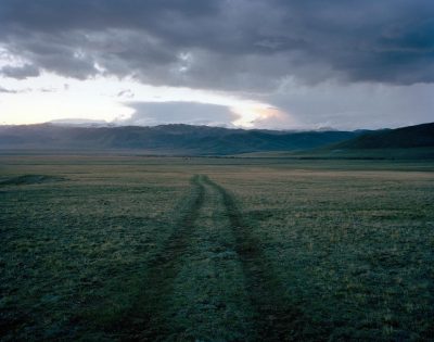 Car tracks, Tebelir, Altai Mountains, June  2005