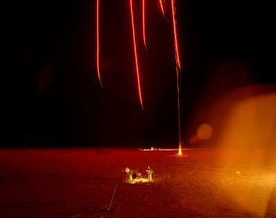 Flares and Fire Pit, Desert Blast, Nevada, 1999