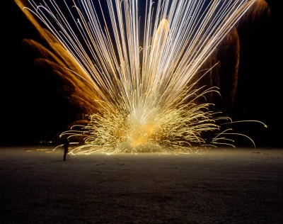 Large Glitter Maroon Flash, Desert Blast, Nevada, 1999